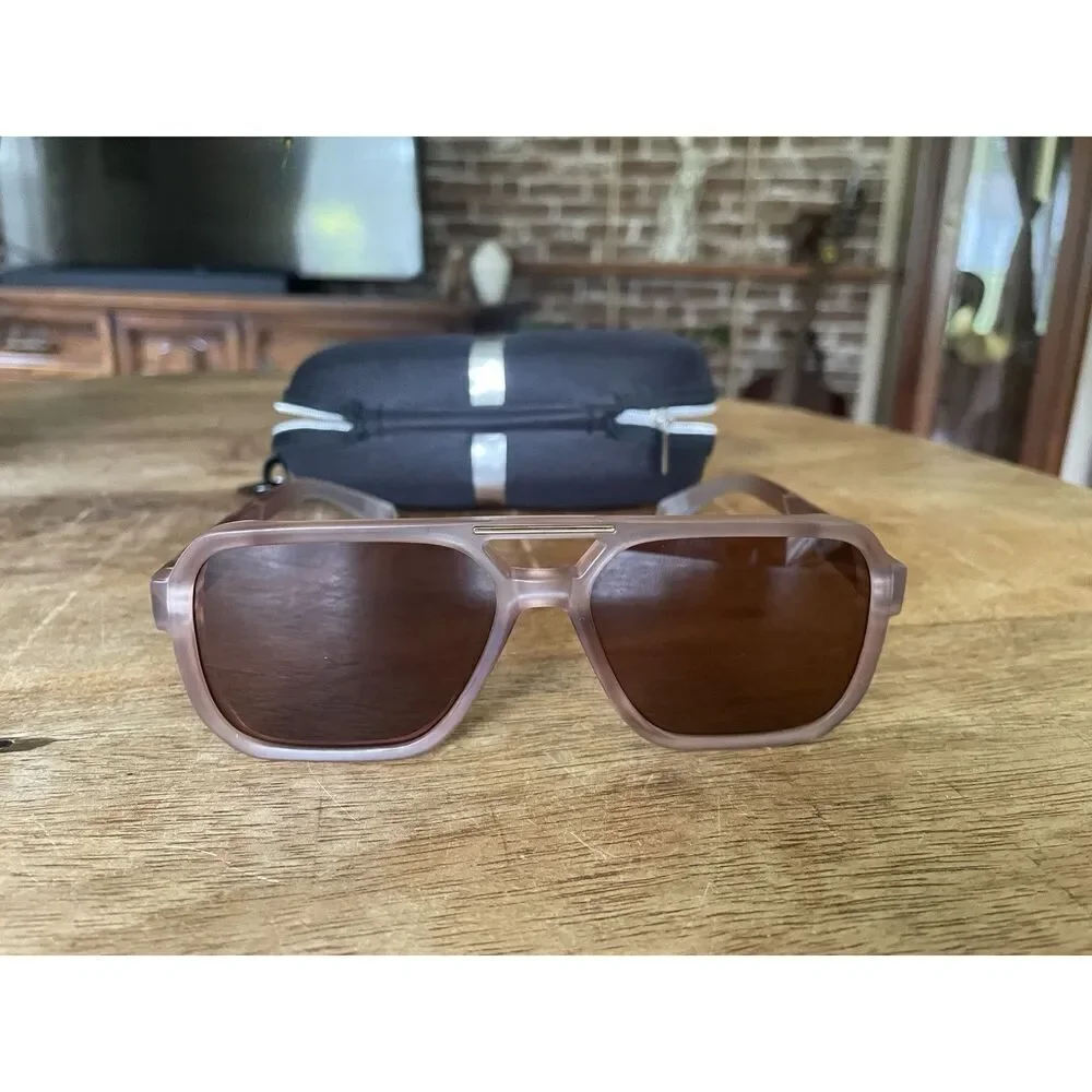 HDShades Unisex Aviator Sunglasses Brown or Black w/ Case Sporty Square Frame